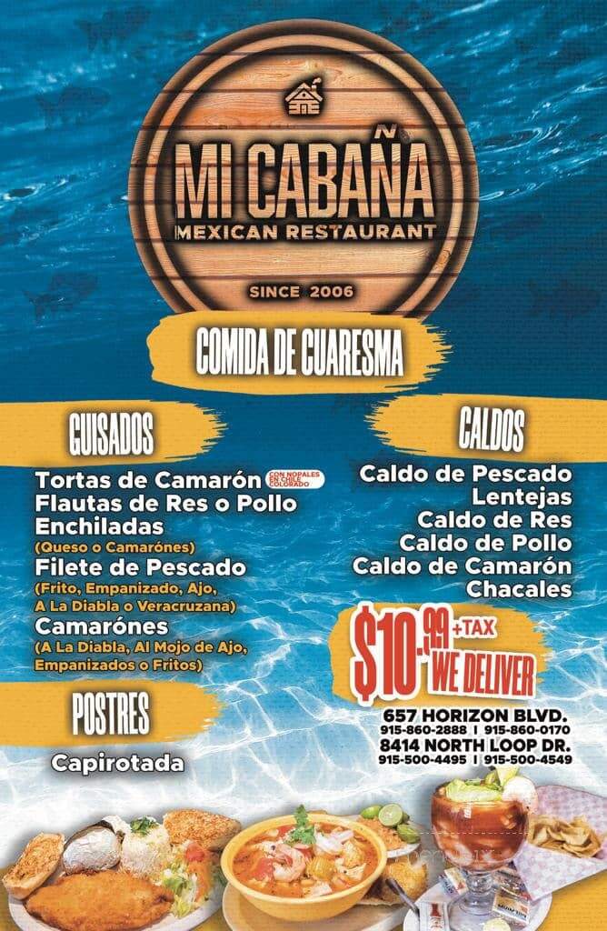 Mi Cabana - Socorro, TX menu_pic