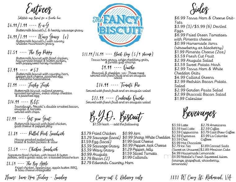 The Fancy Biscuit - Richmond, VA menu_pic