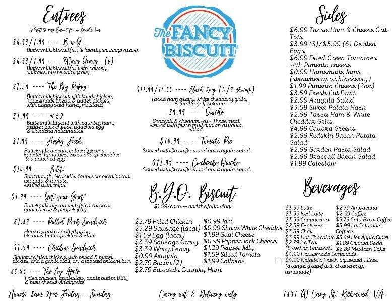 The Fancy Biscuit - Richmond, VA menu_pic
