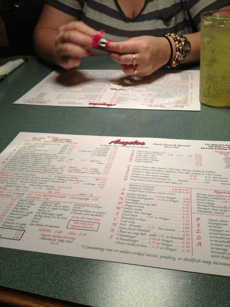 Angelo's Hollow Inn - Lewistown, PA menu_pic
