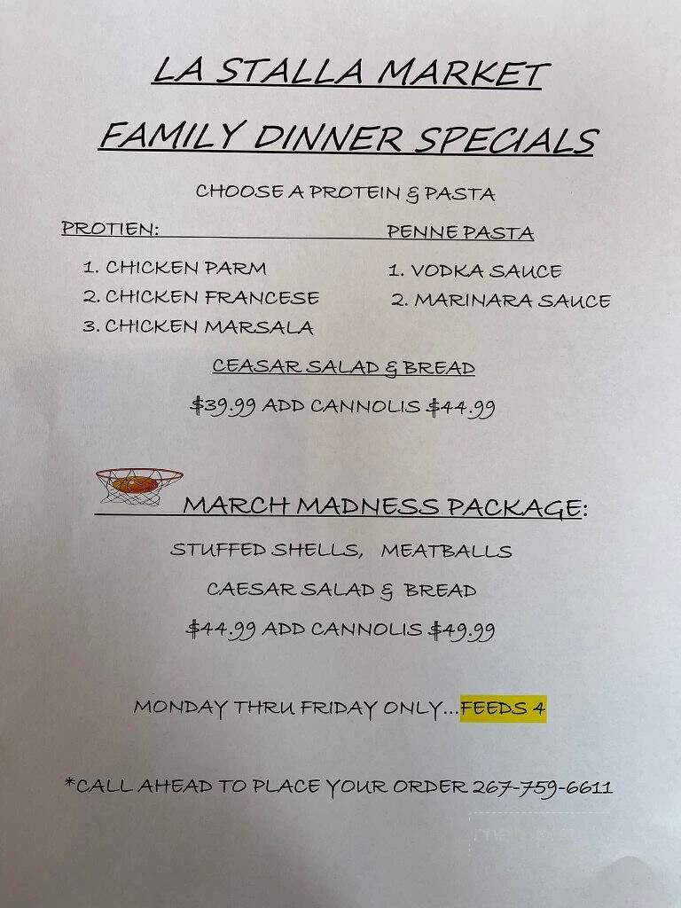 La Stalla Italian Market - Newtown, PA menu_pic