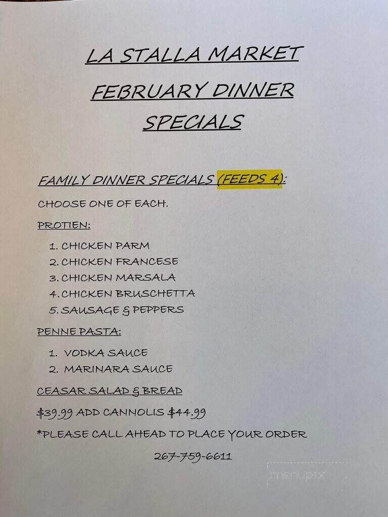 La Stalla Italian Market - Newtown, PA menu_pic