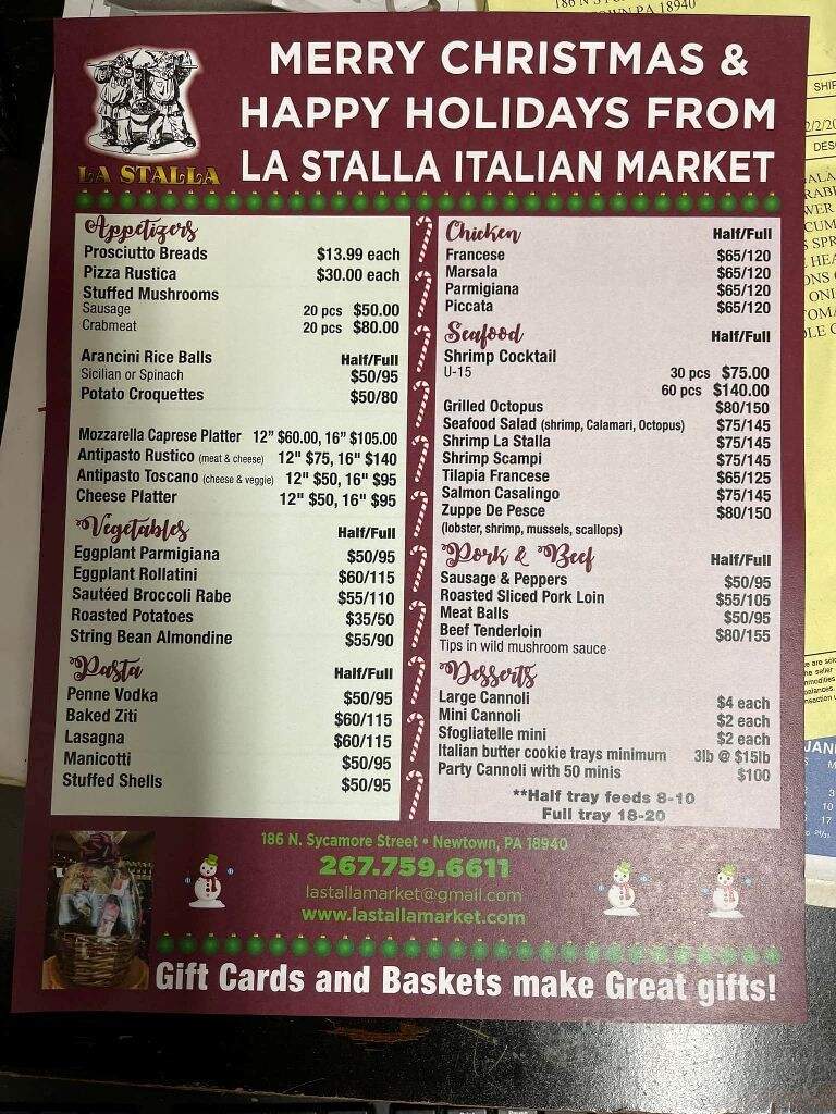 La Stalla Italian Market - Newtown, PA menu_pic