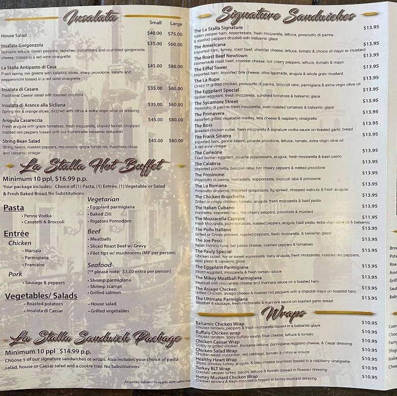 La Stalla Italian Market - Newtown, PA menu_pic