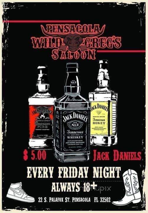 Wild Greg's Saloon - Pensacola, FL menu_pic