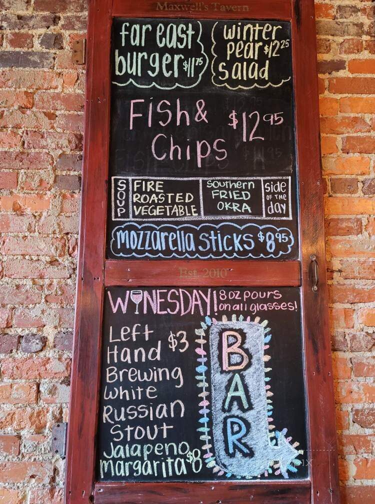 Maxwell's Tavern - Waxhaw, NC menu_pic