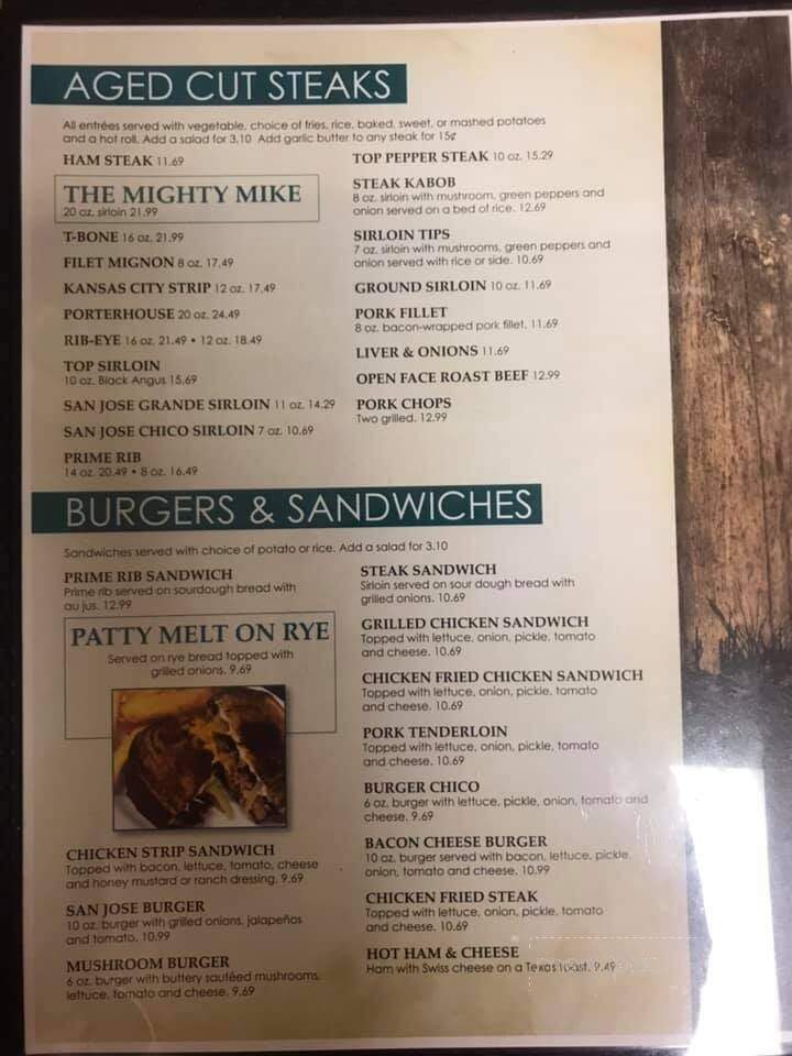 San Jose Steakhouse - Saint Joseph, MO menu_pic