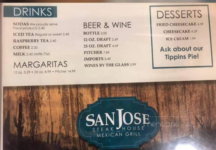 San Jose Steakhouse - Saint Joseph, MO menu_pic
