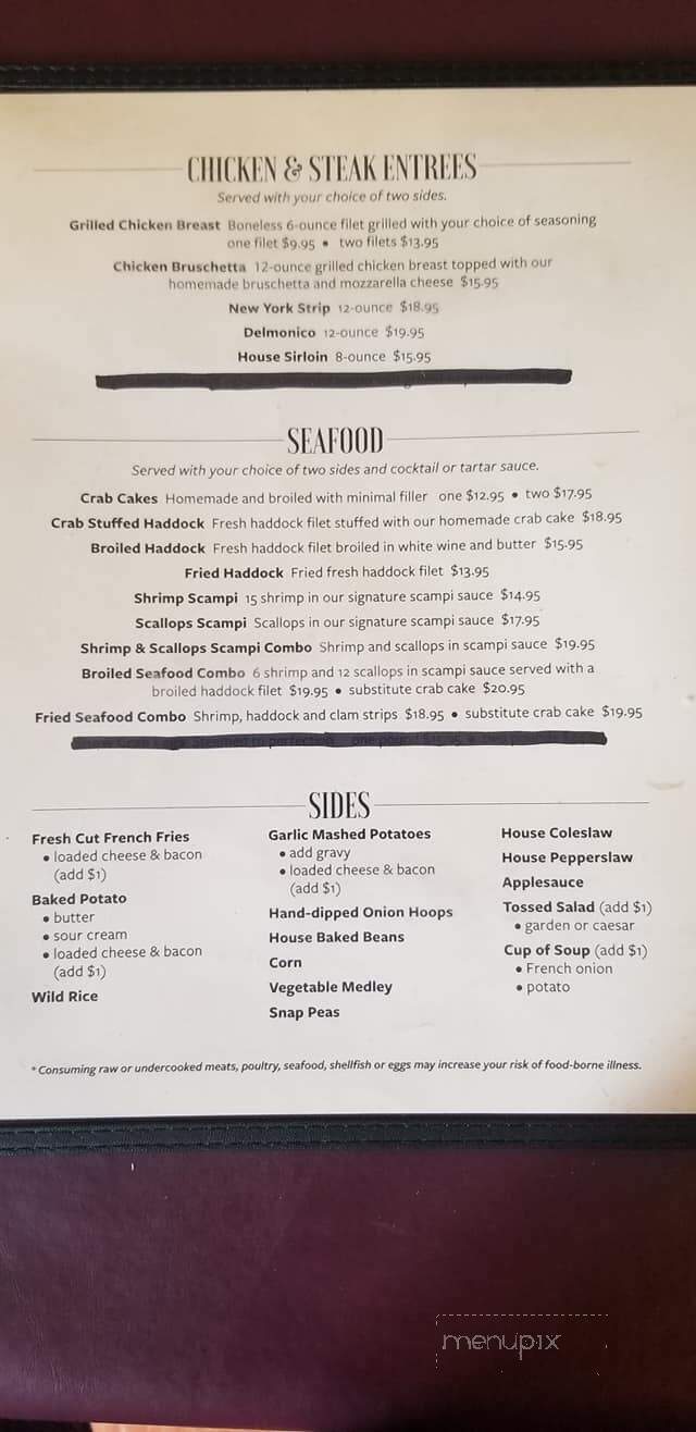 Meiserville Inn - Mount Pleasant Mills, PA menu_pic