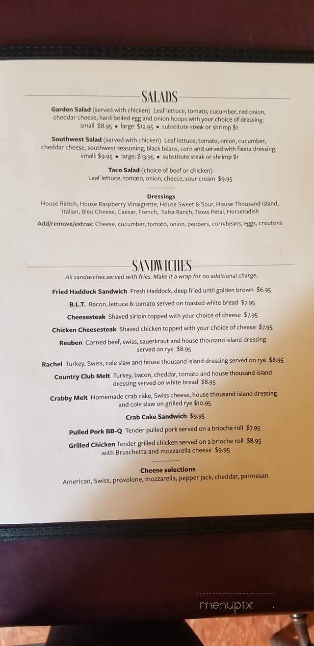 Meiserville Inn - Mount Pleasant Mills, PA menu_pic