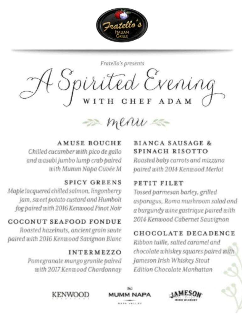 Fratello's Italian Grille - Laconia, NH menu_pic
