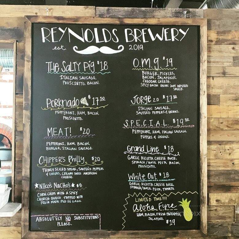 Reynolds Brewery - Eden, NC menu_pic