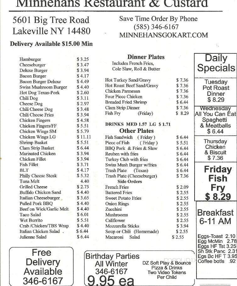 Minnehan's Restaurant - Lakeville, NY