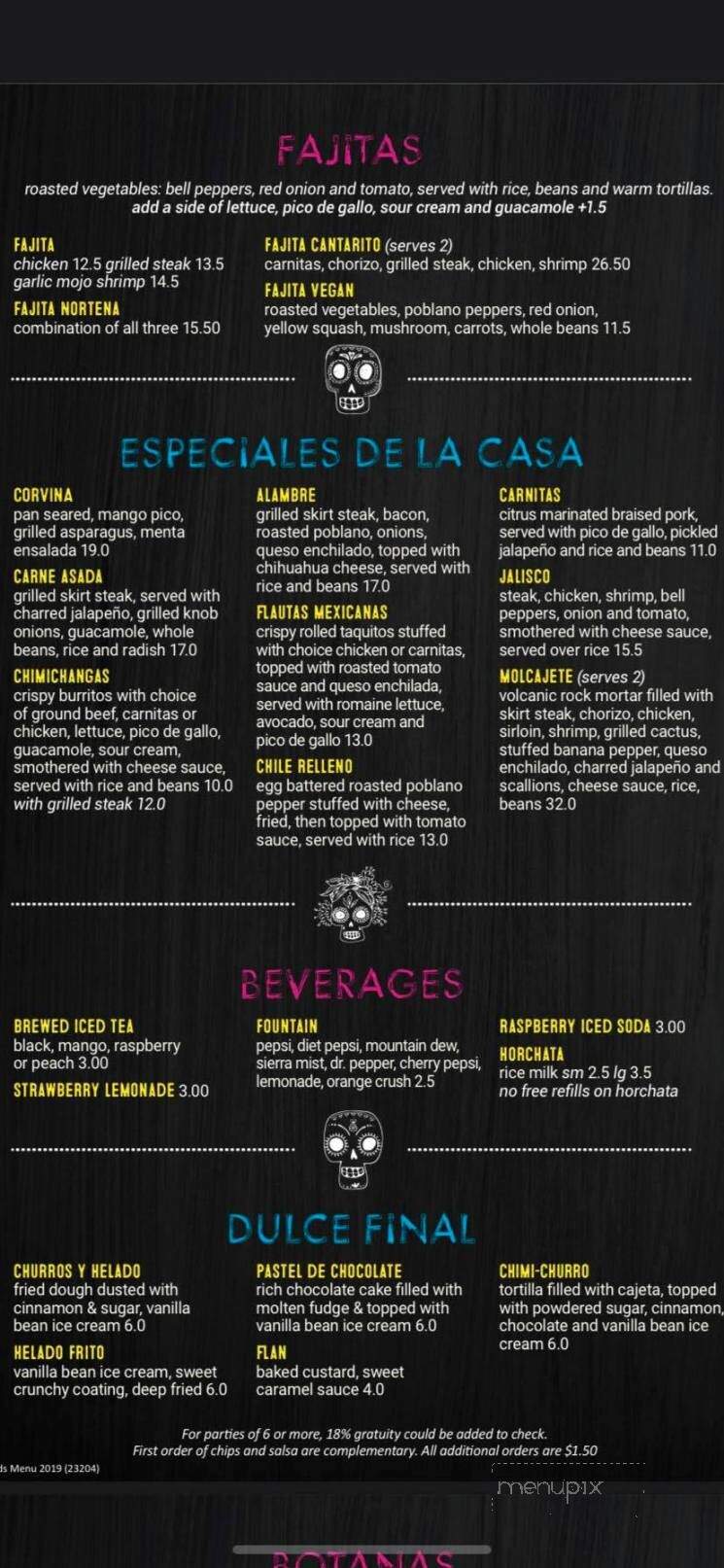 El Cantarito Laporte - La Porte, IN menu_pic