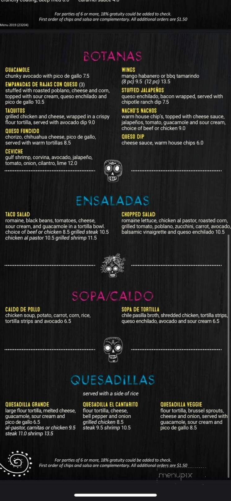 El Cantarito Laporte - La Porte, IN menu_pic