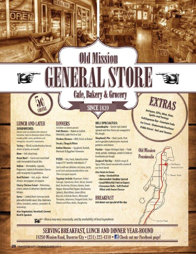 Old Mission General Store - Traverse City, MI menu_pic