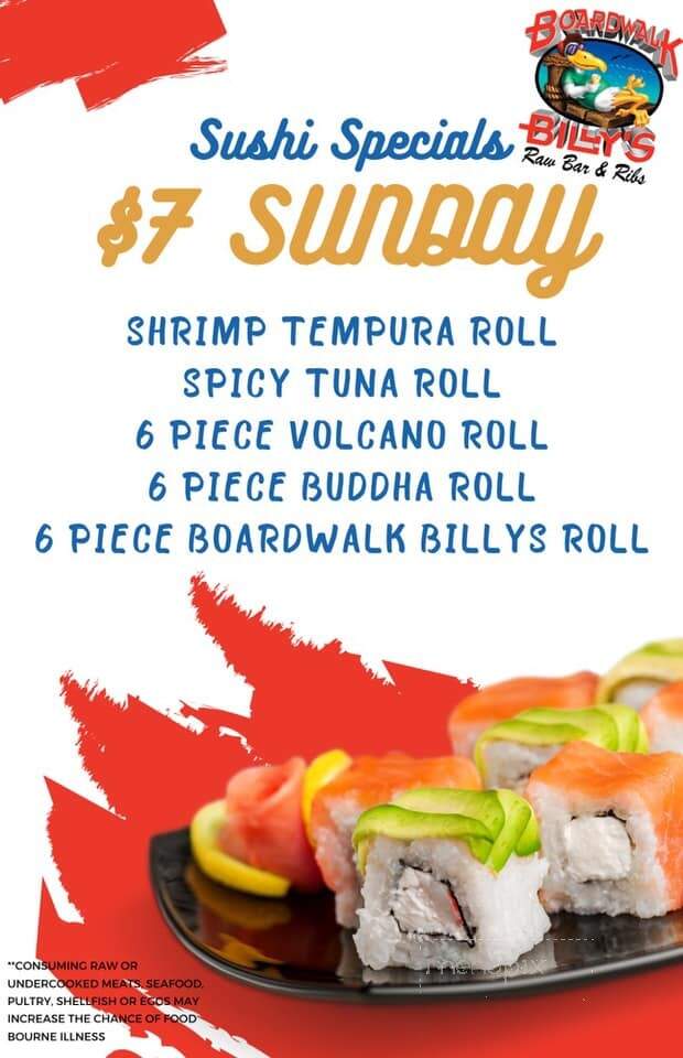 Boardwalk Billy's - North Myrtle Beach, SC menu_pic