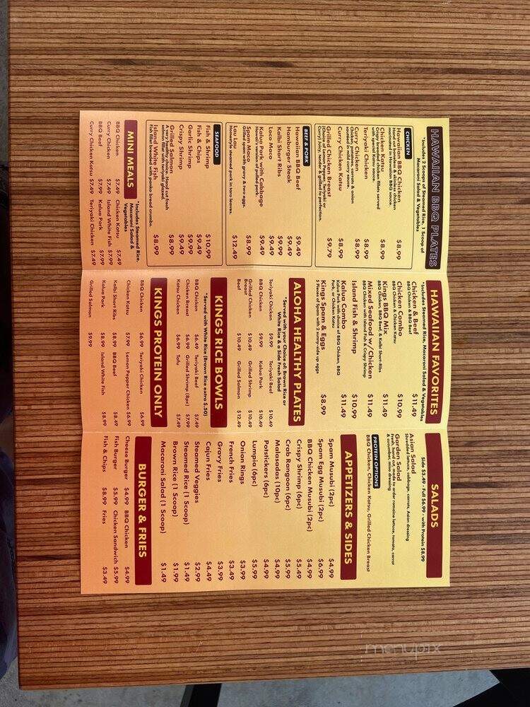 Hawaiian Boys BBQ - Sacramento, CA menu_pic