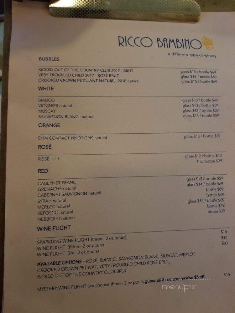 Ricco Bambino - Kelowna, BC menu_pic