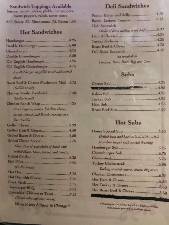 Central Manor Bakery & Grill - Lancaster, PA menu_pic