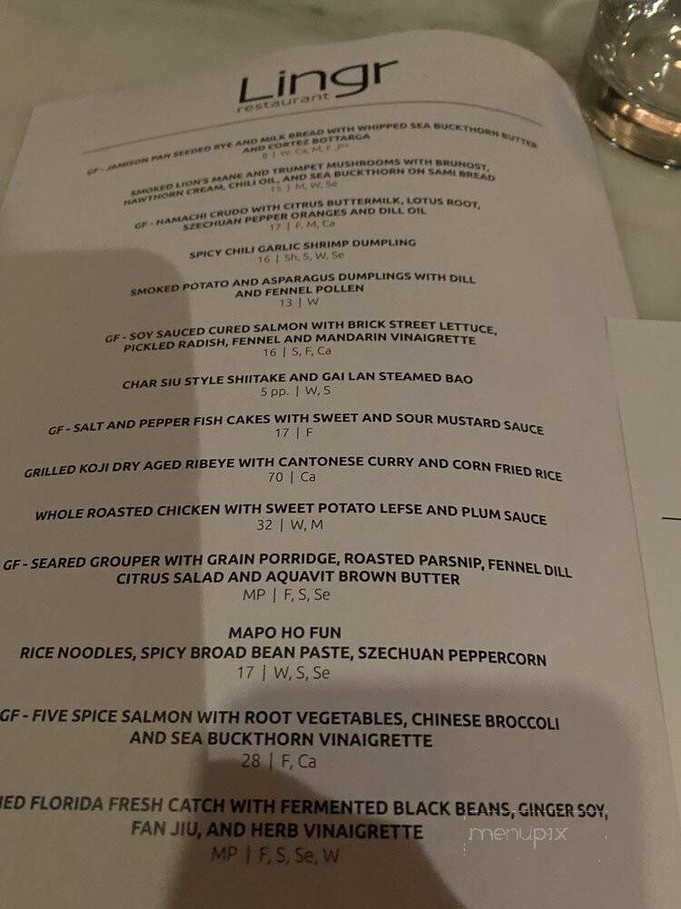 Lingr Restaurant - St. Petersburg, FL menu_pic