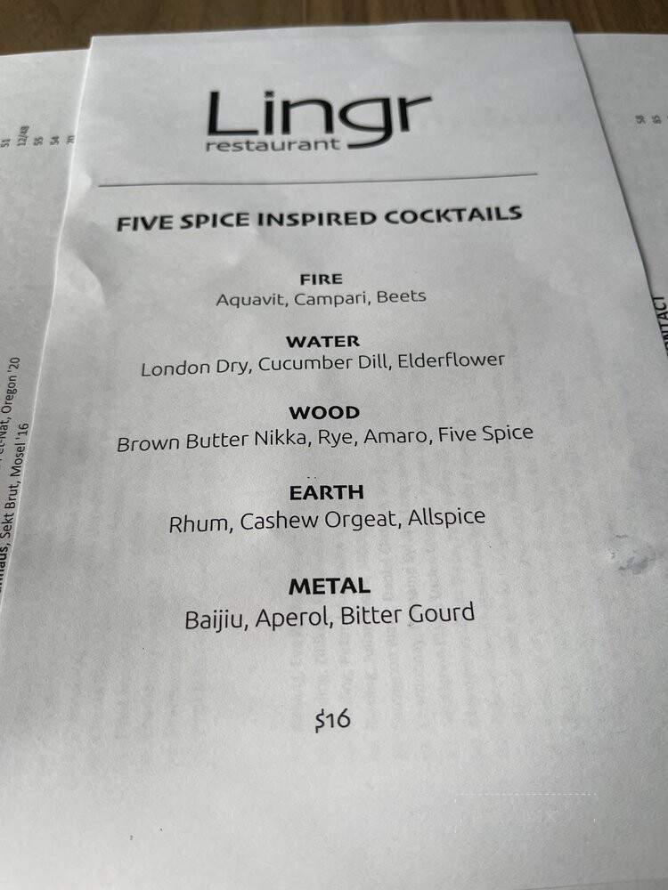 Lingr Restaurant - St. Petersburg, FL menu_pic