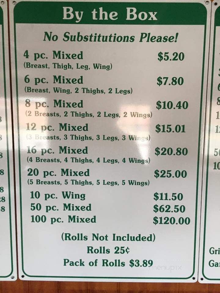 Chicken Place - Johnston, SC menu_pic