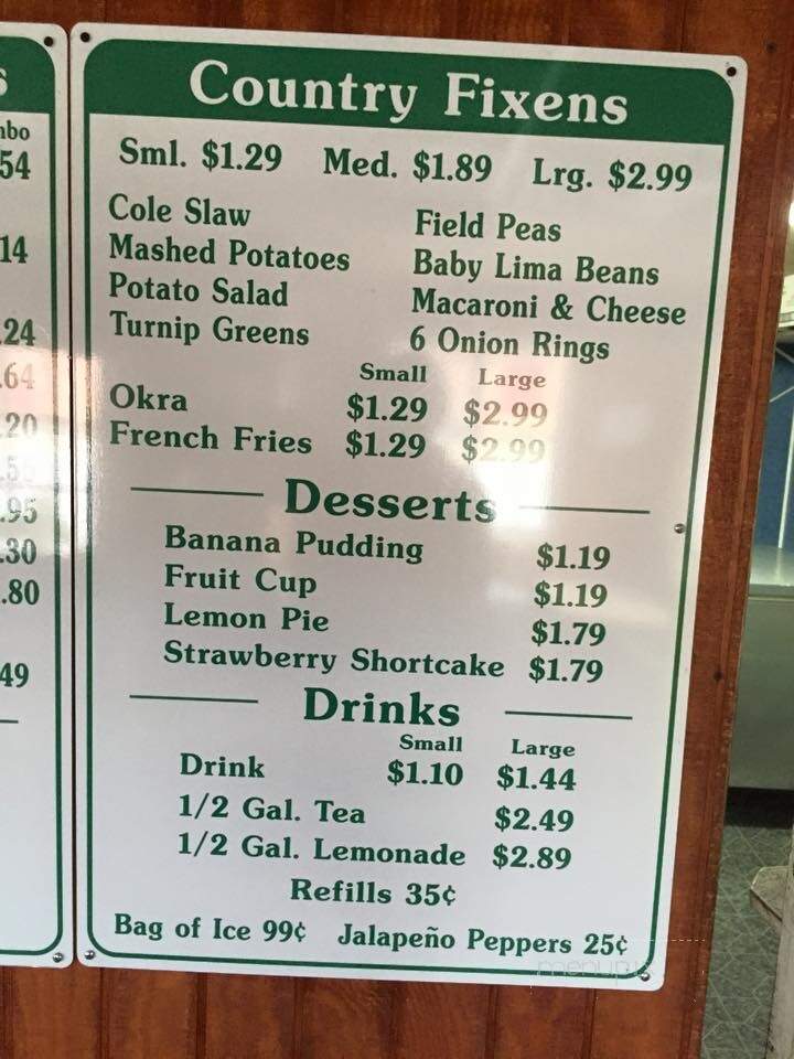 Chicken Place - Johnston, SC menu_pic