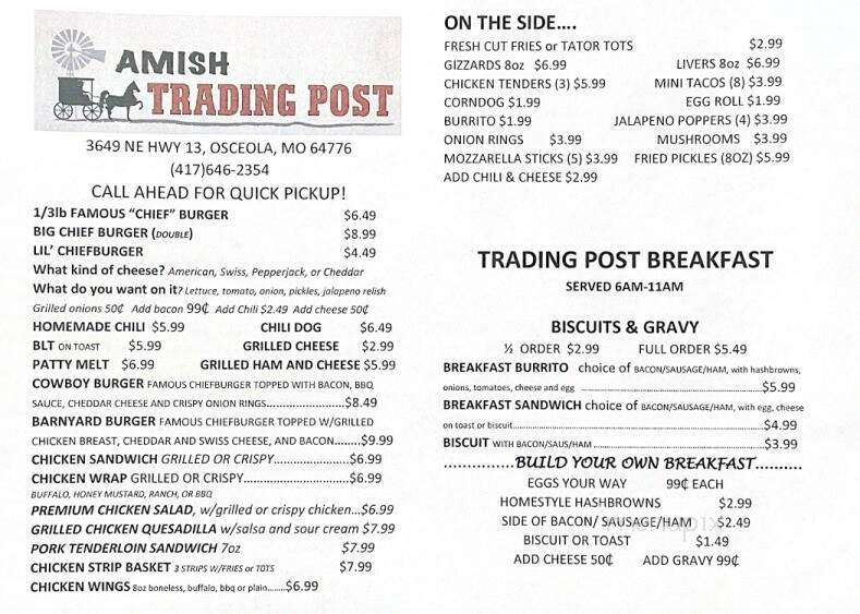 The Amish Trading Post - Osceola, MO menu_pic