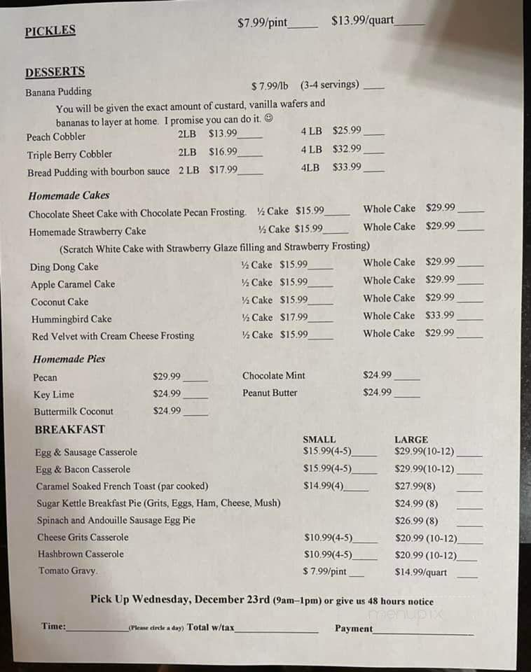 Sugar Kettle Cafe - Daphne, AL menu_pic