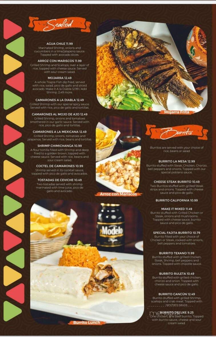 La Mesa - Washington, NC menu_pic