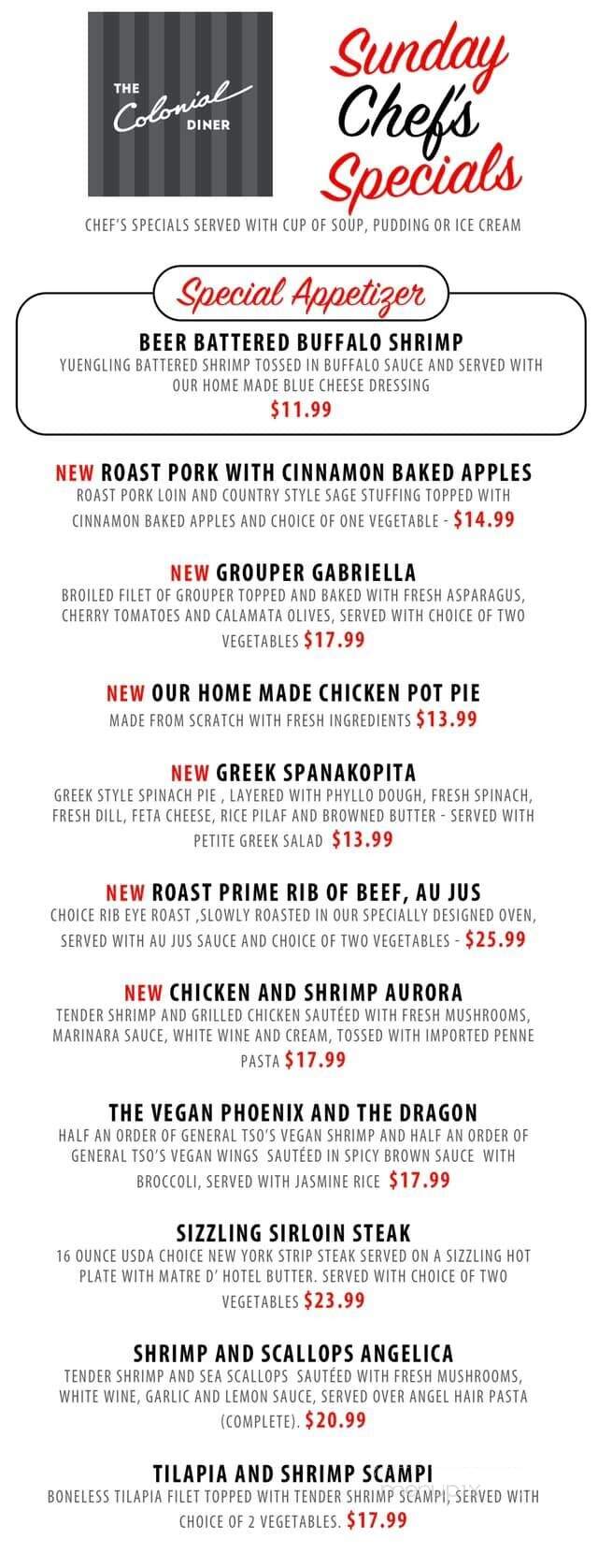 Colonial Diner Restaurant - Woodbury, NJ menu_pic
