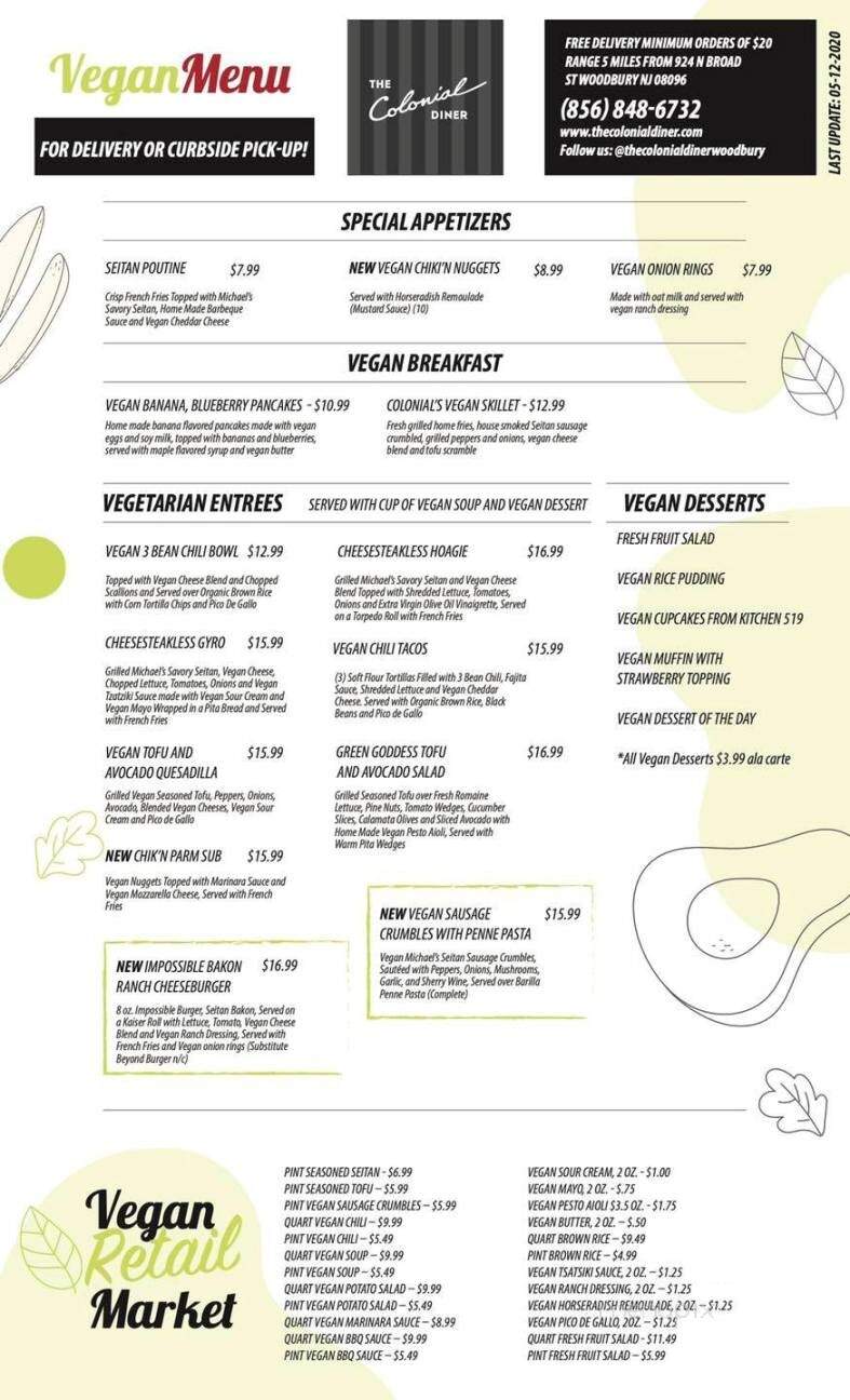 Colonial Diner Restaurant - Woodbury, NJ menu_pic