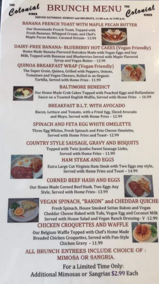 Colonial Diner Restaurant - Woodbury, NJ menu_pic