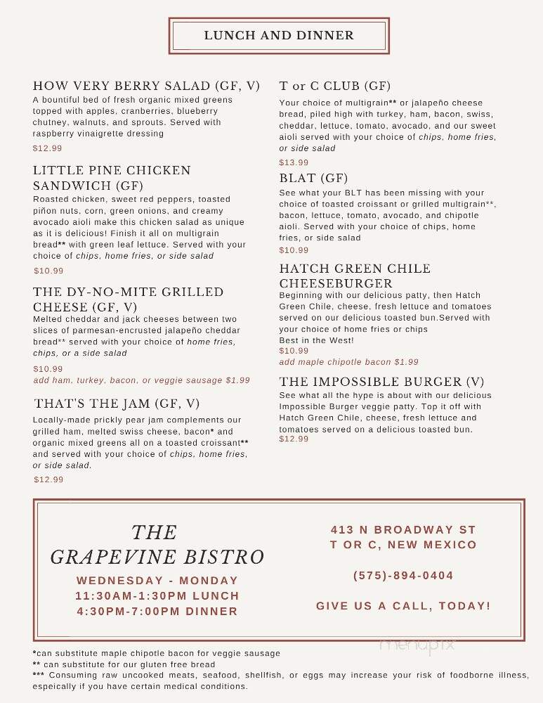 Grapevine Bistro - Truth Or Consequences, NM