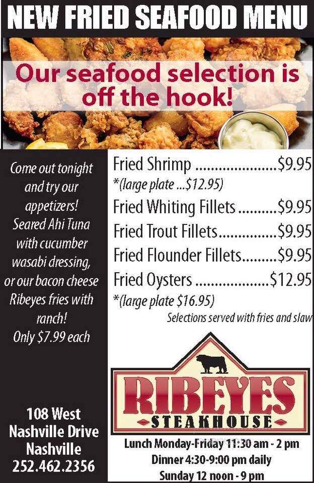 Ribeyes Steakhouse - Nashville, NC menu_pic