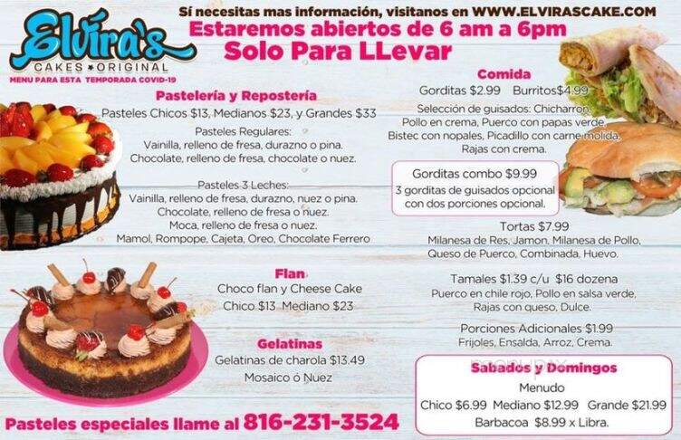 Elvira's Cakes - Kansas City, MO menu_pic