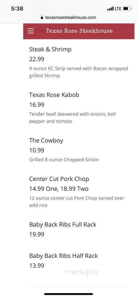 Texas Rose steakhouse - Borger, TX