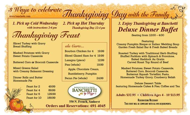 Banchetti By Rizzo's - Amherst, NY menu_pic