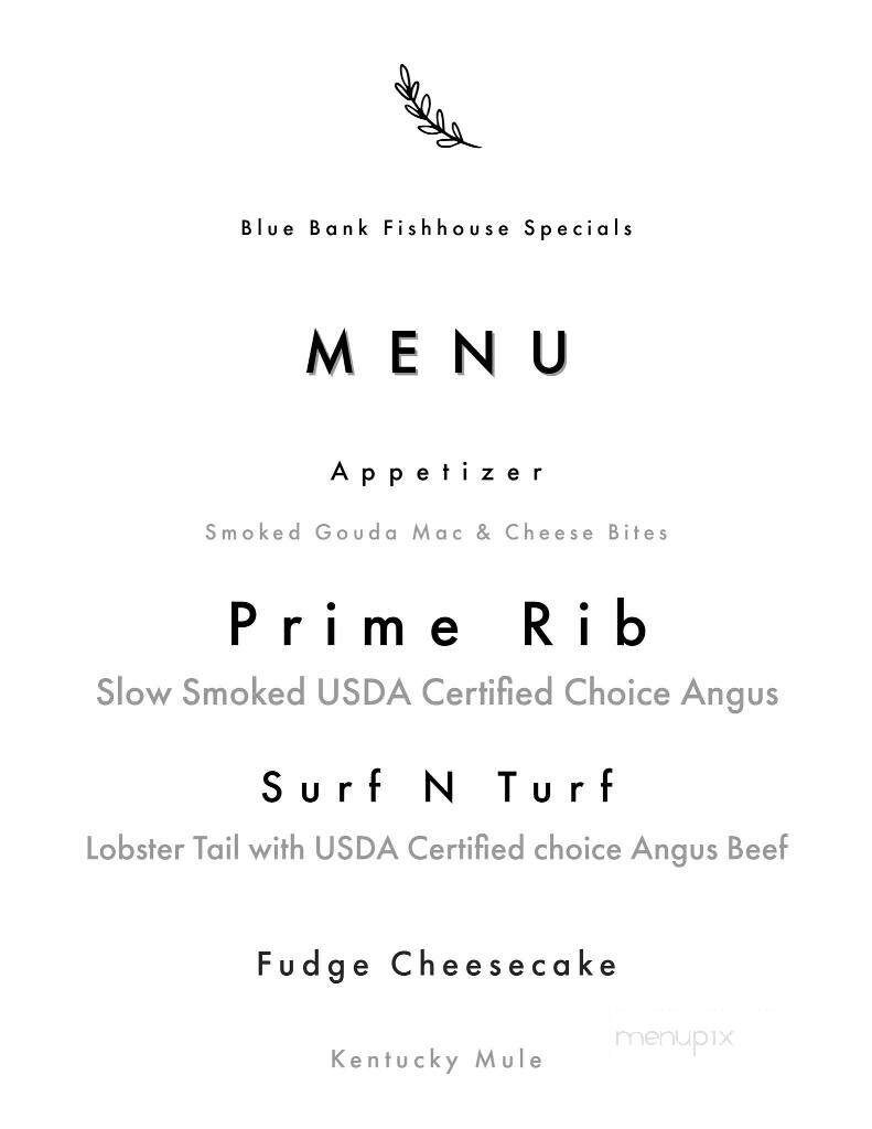 Blue Bank Fish House & Grill - Tiptonville, TN menu_pic