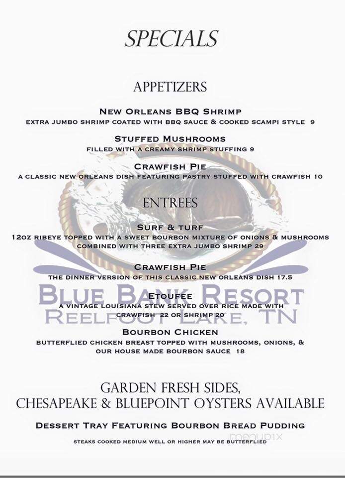 Blue Bank Fish House & Grill - Tiptonville, TN