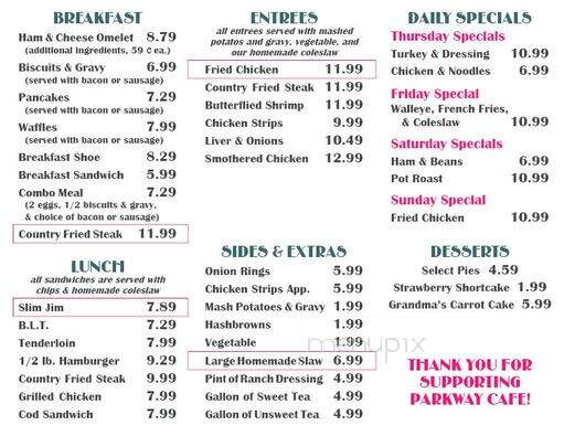 Parkway Cafe - Springfield, IL menu_pic