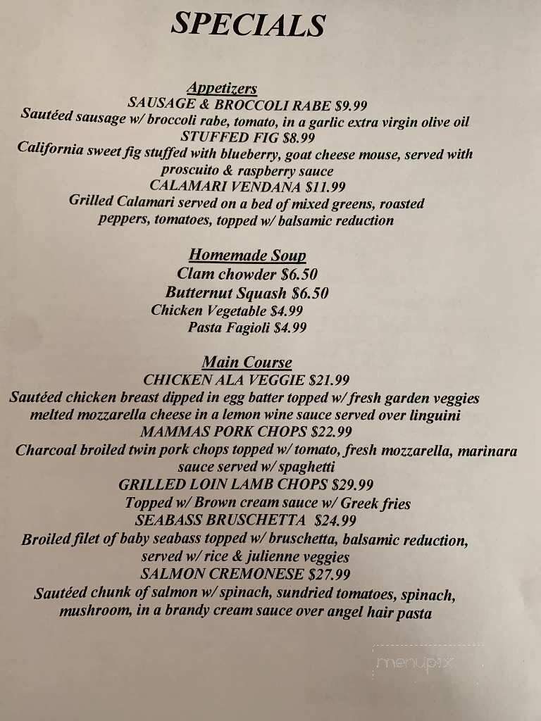Theodora's - Wharton, NJ menu_pic