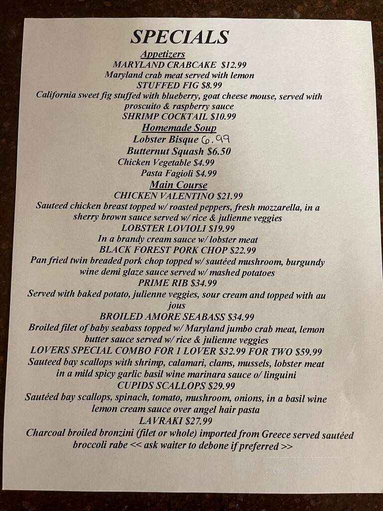 Theodora's - Wharton, NJ menu_pic