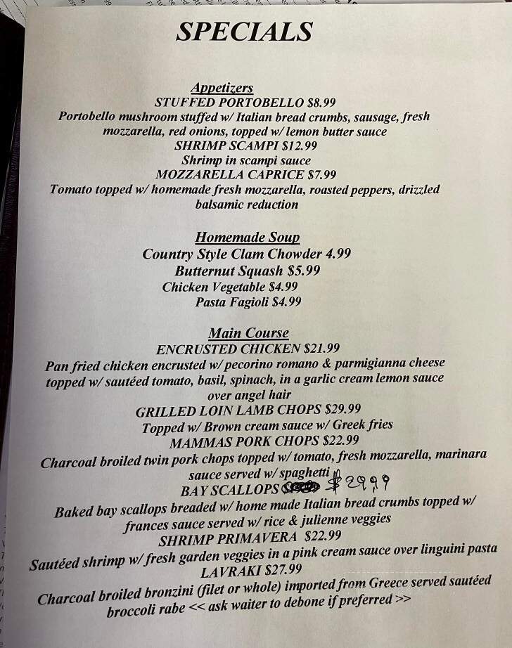 Theodora's - Wharton, NJ menu_pic