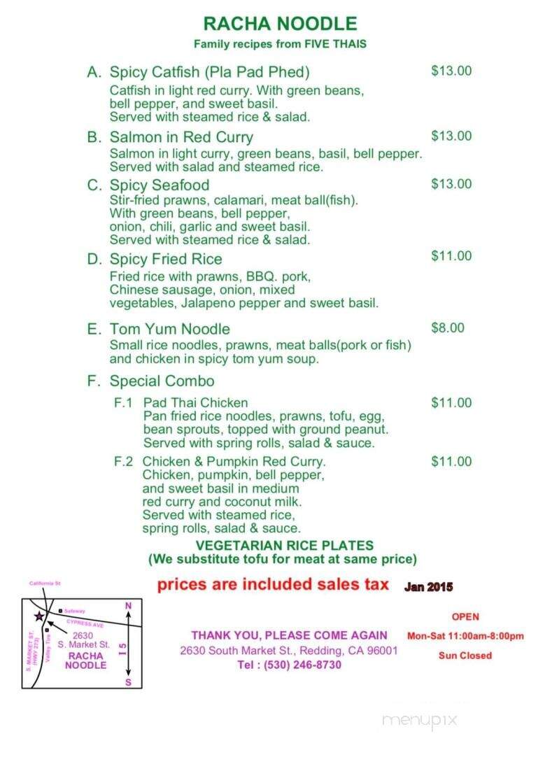 Racha Noodle - Redding, CA menu_pic