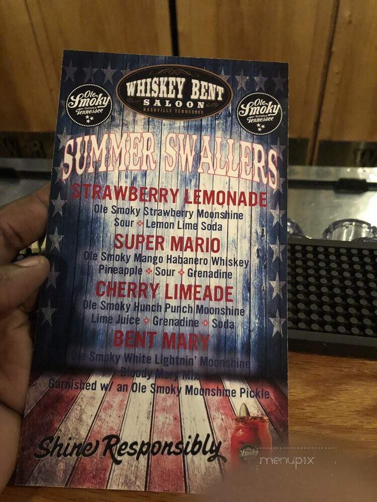 Whiskey Bent Saloon - Nashville, TN menu_pic