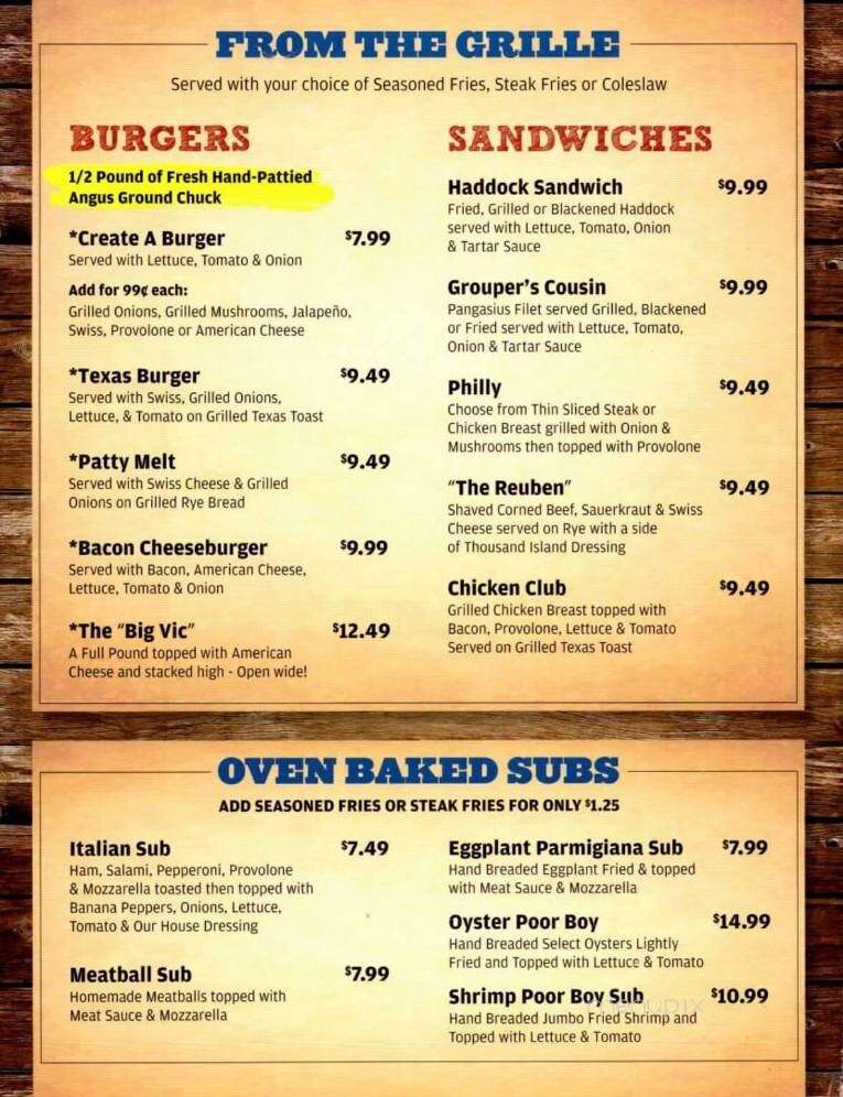Victoria's Oyster Bar & Grill - Longwood, FL menu_pic
