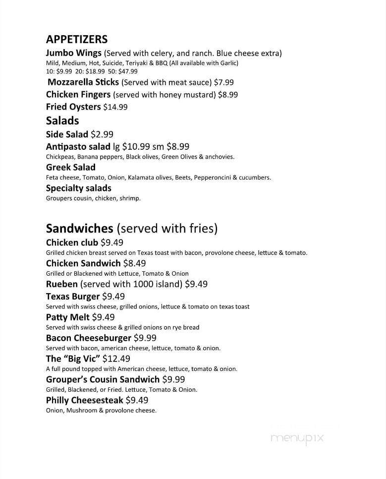 Victoria's Oyster Bar & Grill - Longwood, FL menu_pic