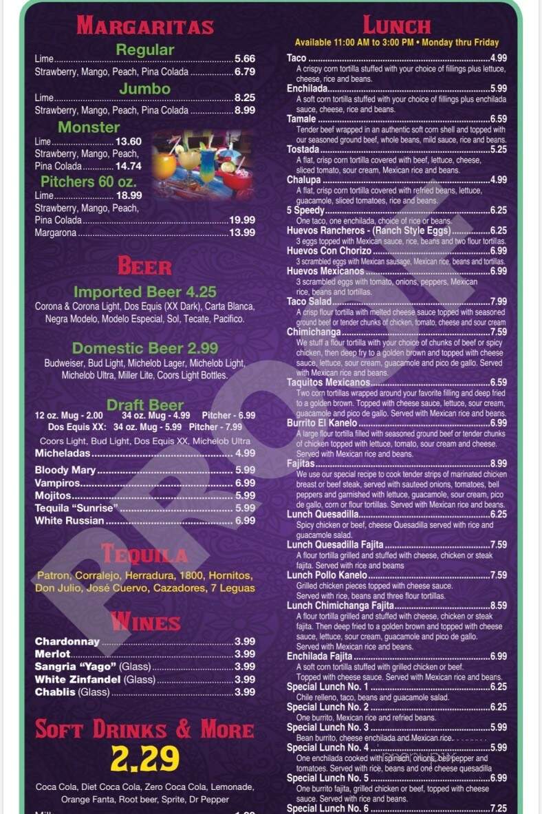 El Kanelo Mexican Restaurant - Durant, OK menu_pic